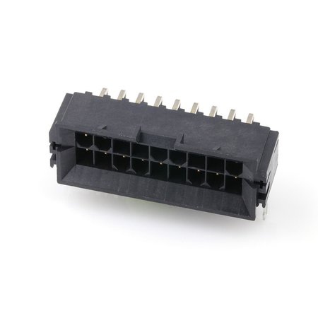 MOLEX Rectangular Power Connector, 18 Contact(S), Male, Solder Terminal, Receptacle 438100063